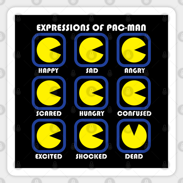 The Expressions of Pac-Man Sticker by Sterling_Arts_Design